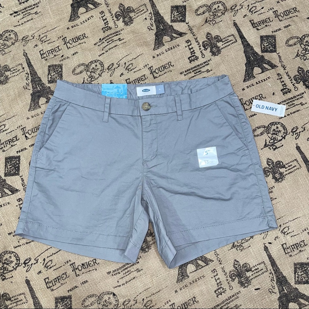 Old Navy NWT! Gray Mid-Rise Chino Mini Short Size 4 - Picture 3 of 10